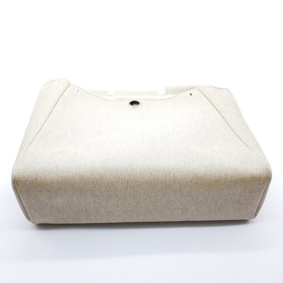 HERMES 2WAY Hand Bag HerbagMM Shoulder Bag Toile Officier/Leather Brown/Natural - Picture 5 of 12